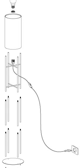Eglo 43141 - Állólámpa GLASTONBURY 1xE27/60W/230V