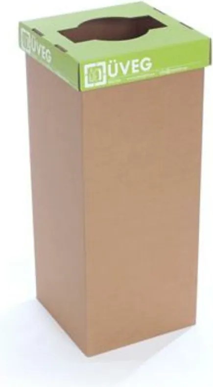 Szelektív hulladékgyűjtő, 50 l, RECOBIN Office, zöld (URE003)