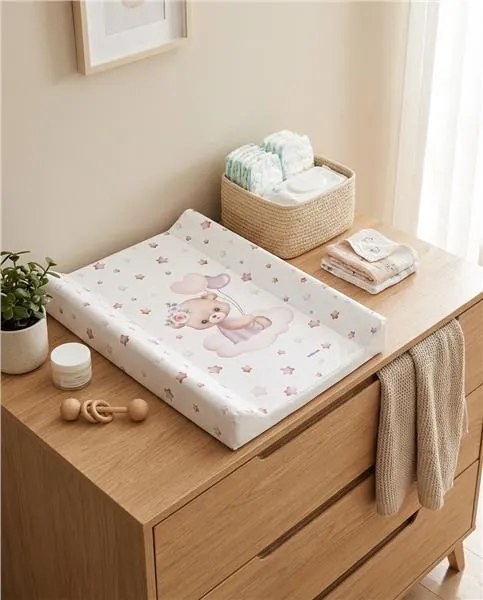 Pelenkázó lap Baby Mix Maci 47x70cm rózsaszín