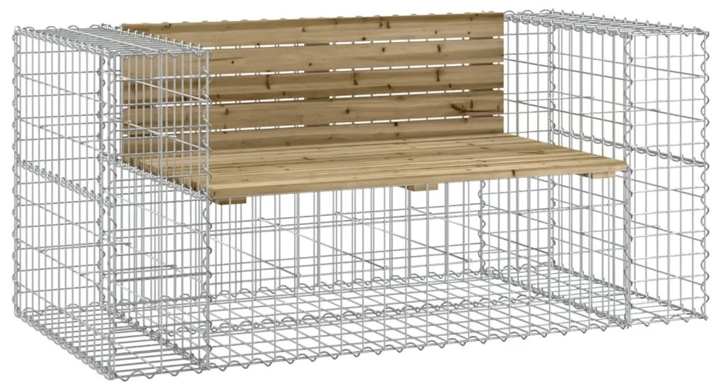 vidaXL tömör impregnált fenyőfa gabion kerti pad 143x71x65,5 cm