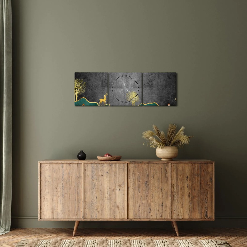 Kép - Hegyi táj (órával) (90x30 cm)