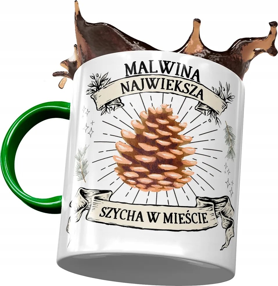 Zöld Bögre Malvina Barátnő Feleség Ajándék Nyomtatott Fotóval