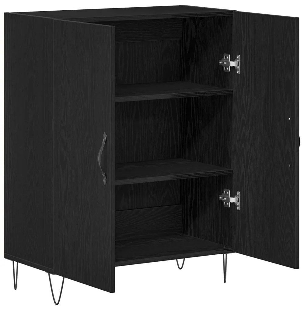 Oldalszekrény Fekete Tölgy 69,5x34x90 cm Mérnöki Fa
