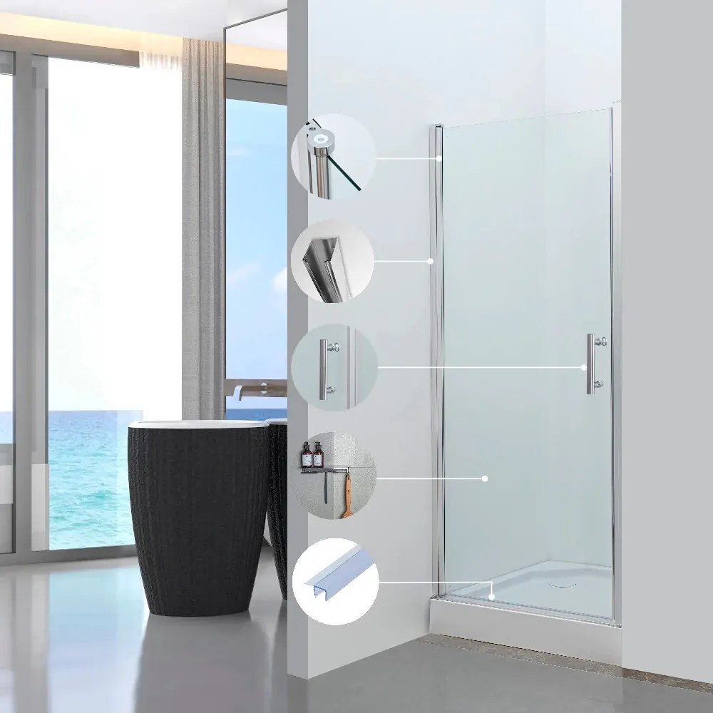 Solo New 90x195 cm állítható zuhanyajtó