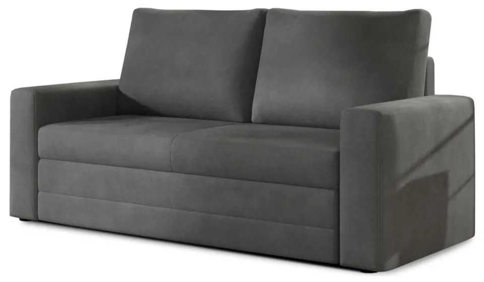 Sötétszürke bársony kinyitható-tárolóhelyes kanapé 151 cm Wave – ELTAP