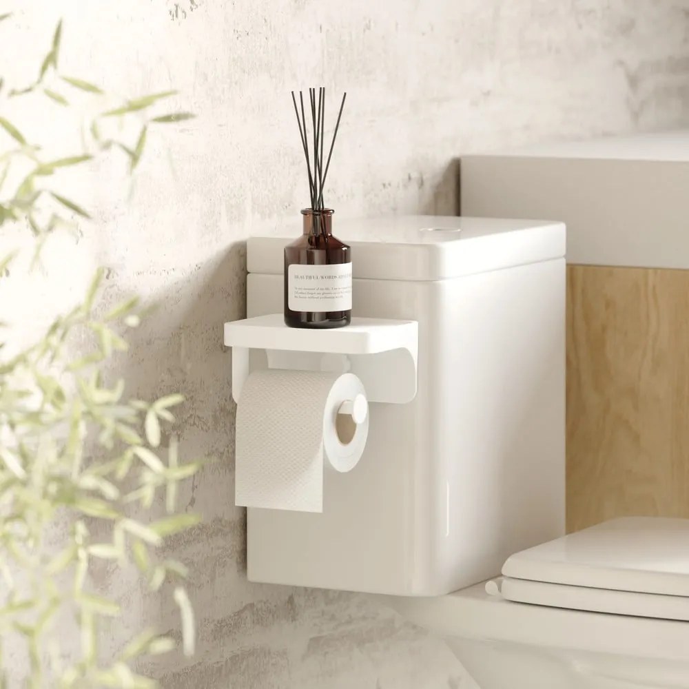Fehér öntapadós újrahasznosított műanyag WC-papír tartó Flex Adhesive – Umbra