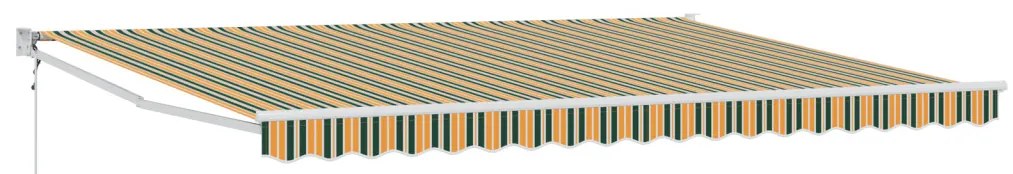 Automatikus Behúzható Napellenző Zöld és Sárga 450x300 cm