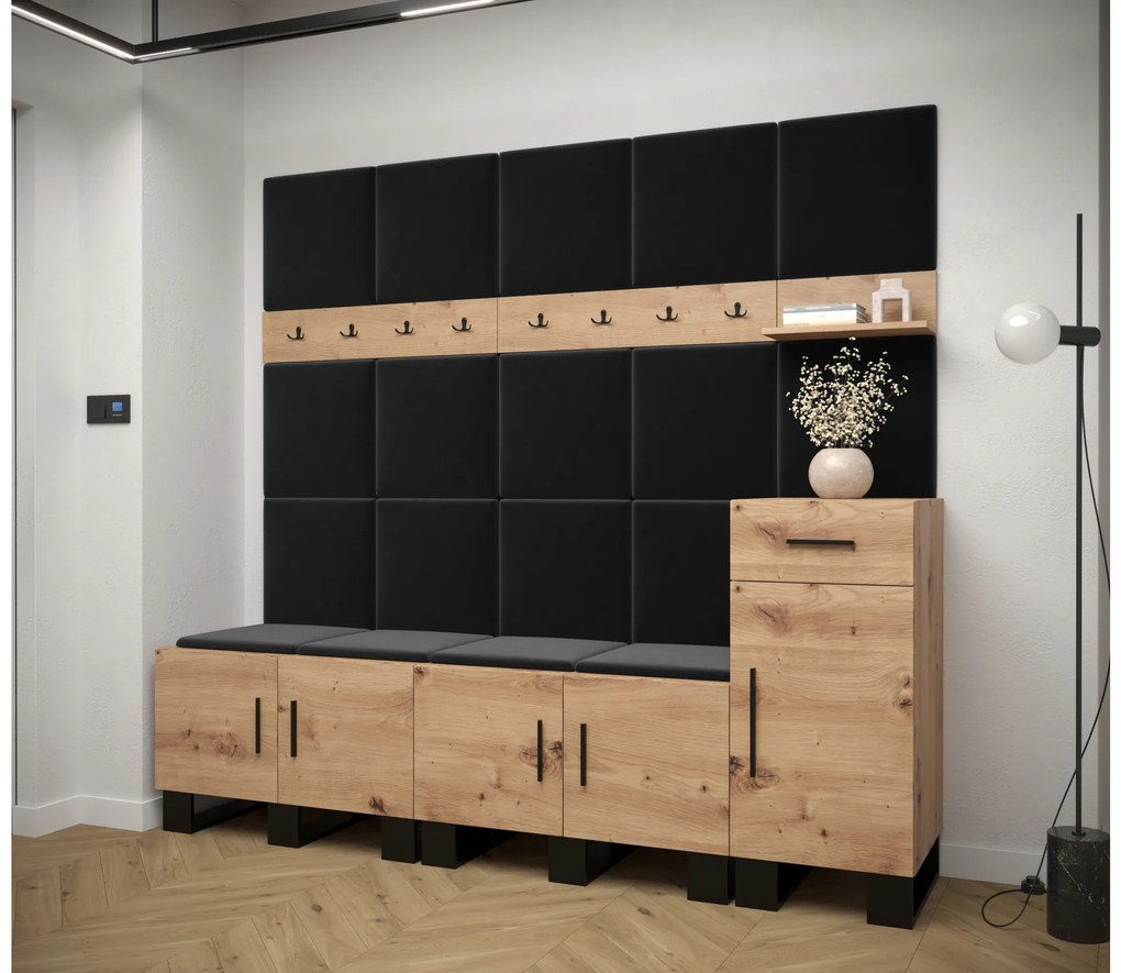 Előszobabútor Amanda 8 (artisan tölgy + fekete). 1085924