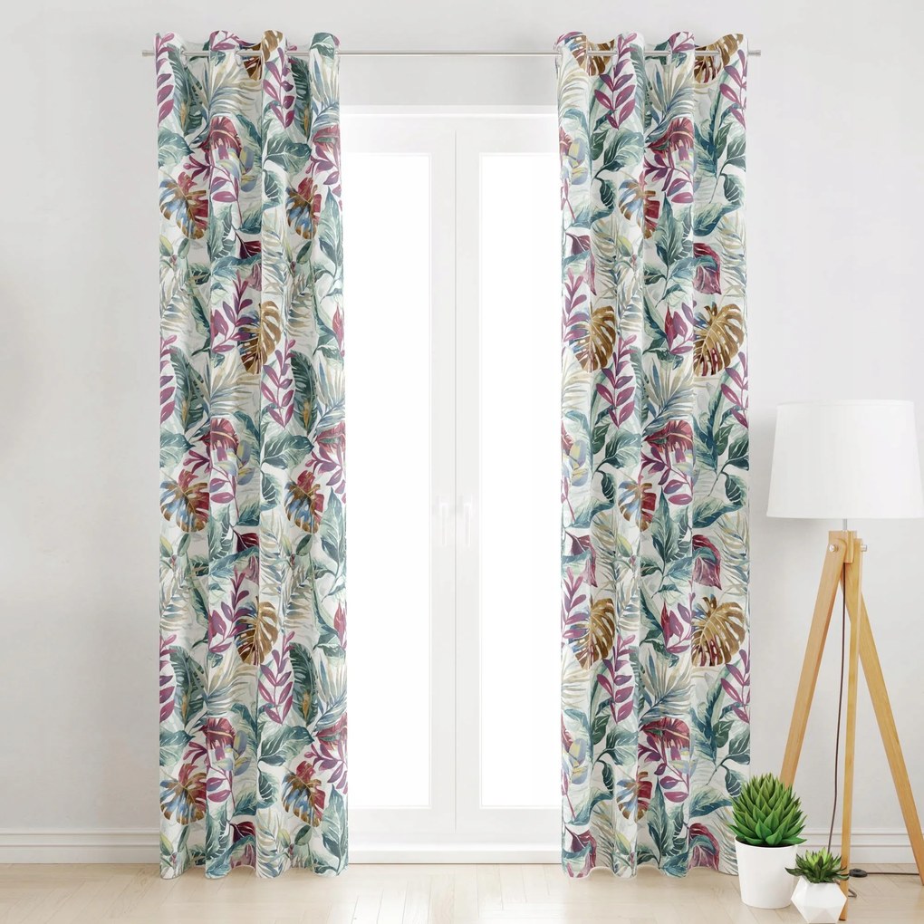 Függöny Átvezetőkkel -színes Dzsungel 145x220