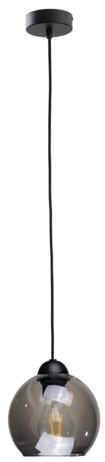 Csillár zsinóron UNO 1xE27/60W/230V fekete/füstös