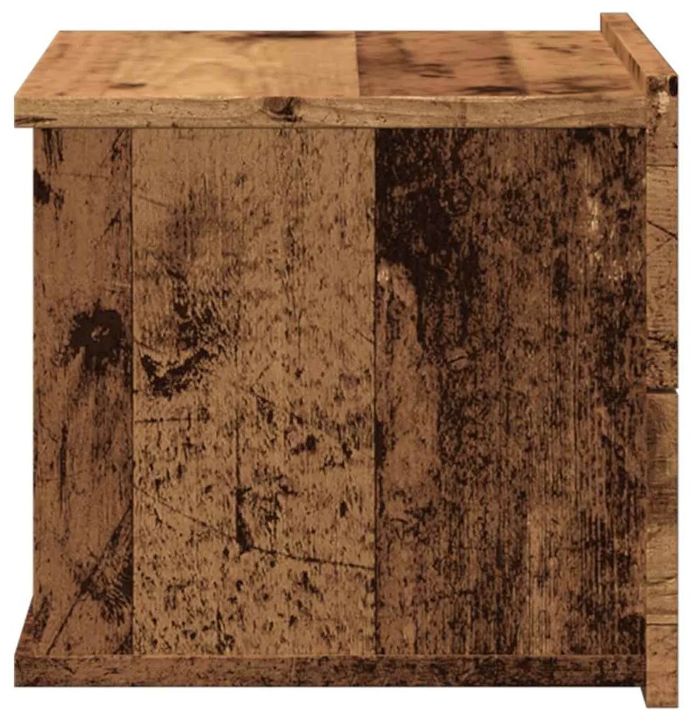 antik fa színű falra szerelhető éjjeliszekrény 40x32x30 cm