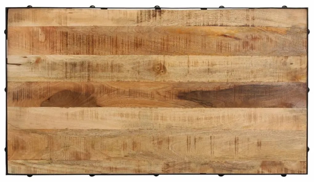 tömör mangófa kerekes dohányzóasztal 100 x 55 x 26 cm