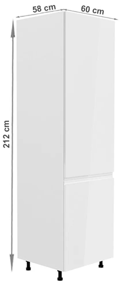 Konyhaszekrény beépített hűtőre D60ZL Aurellia (fehér + fényes fehér) (J). 1015757