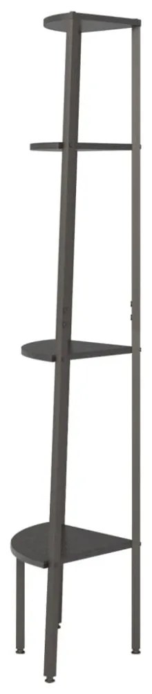 4 szintes fekete sarokpolc 45,5 x 31,5 x 150 cm