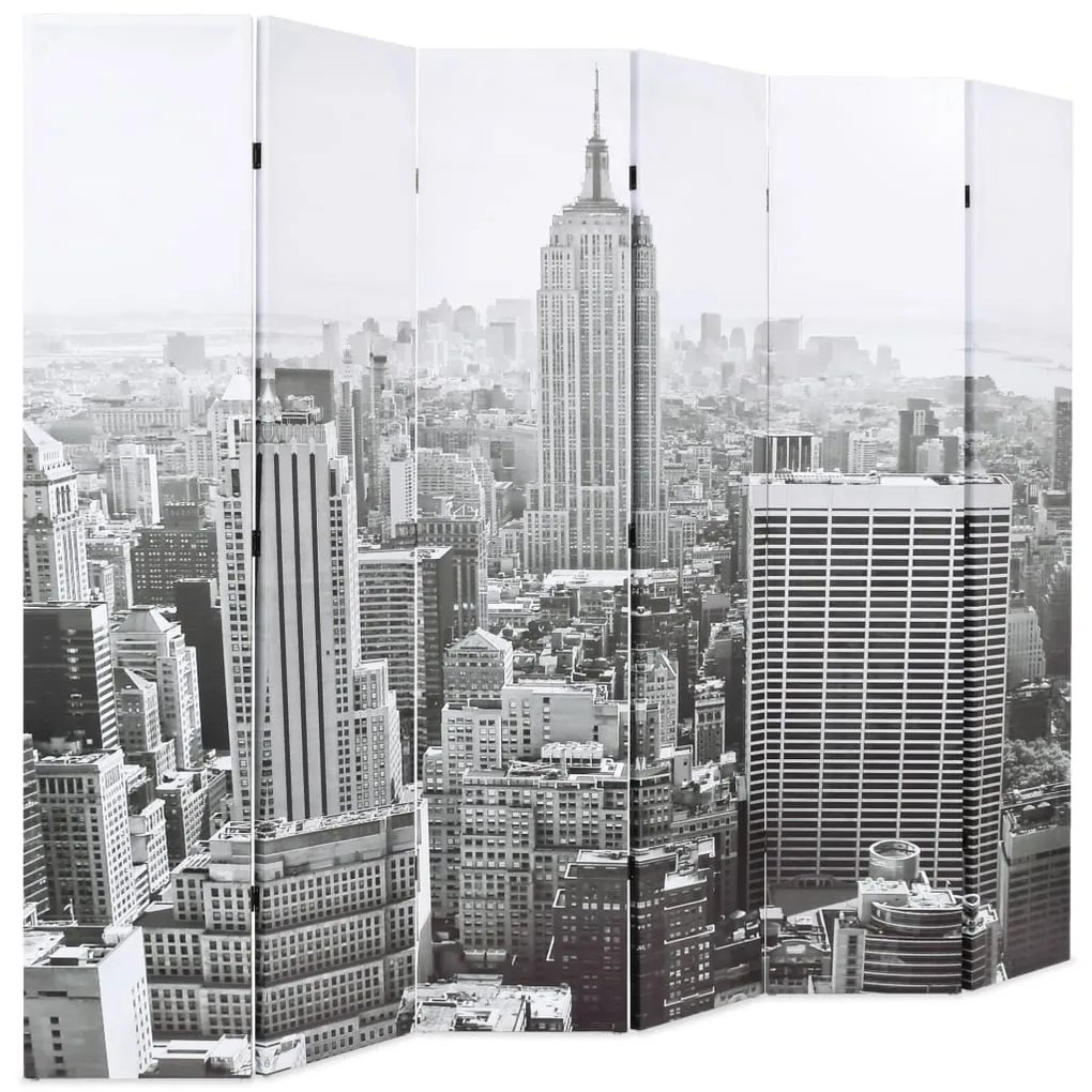 fekete-fehér New York mintás paraván 228 x 170 cm
