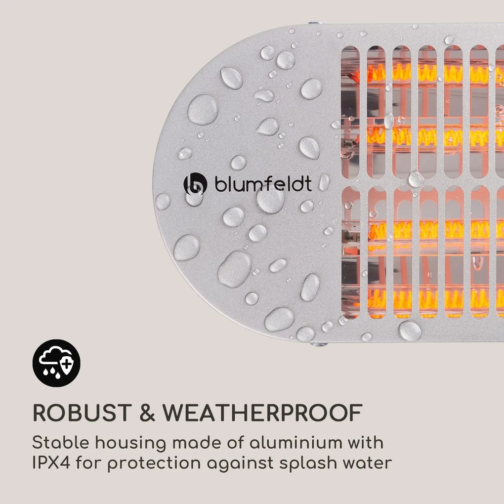 Blumfeldt Gold Bar 2000 Swing, infravörös hősugárzó, 2000 W, 60° oszcilláció