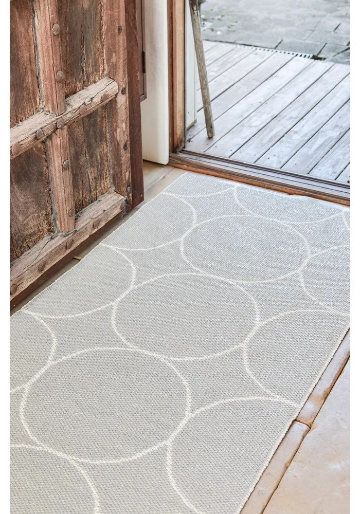 Krémszínű kültéri-beltéri futószőnyeg 70x300 cm Boo Linen – Pappelina