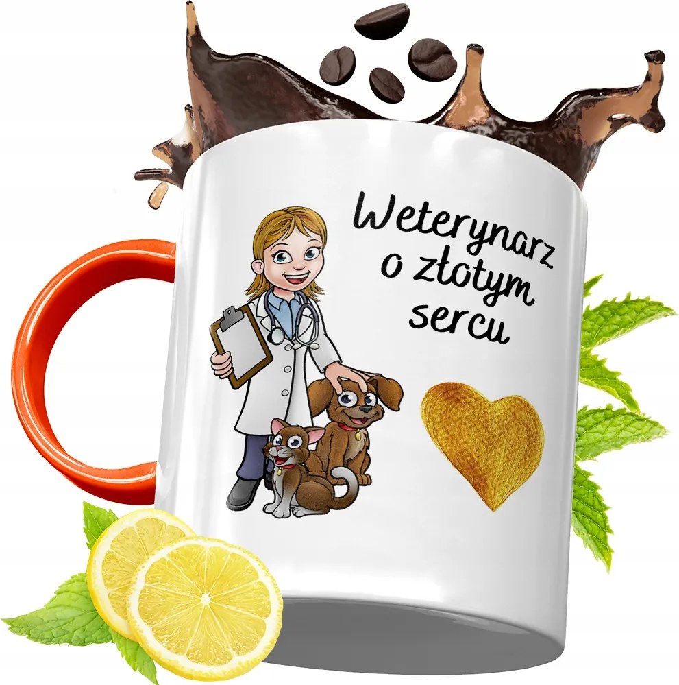 Narancssárga Bögre Állatorvosnak Ajándék fényképes nyomtatással