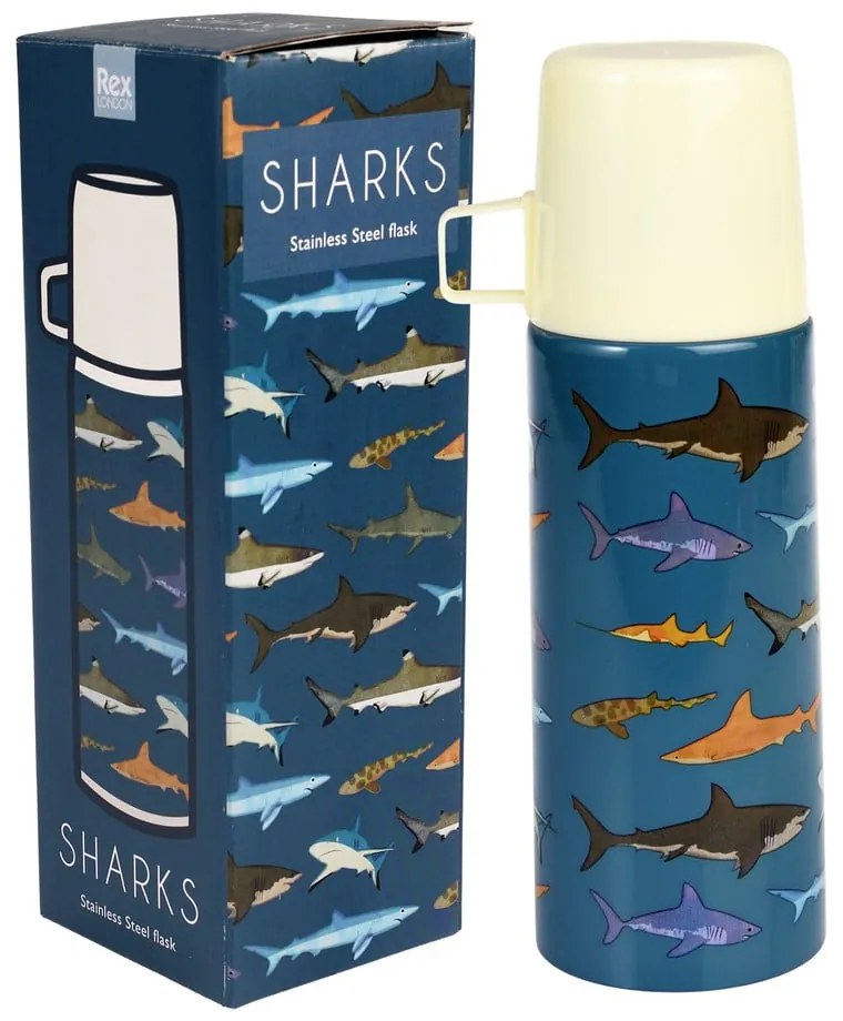 Kék gyerek termosz 350 ml Sharks – Rex London