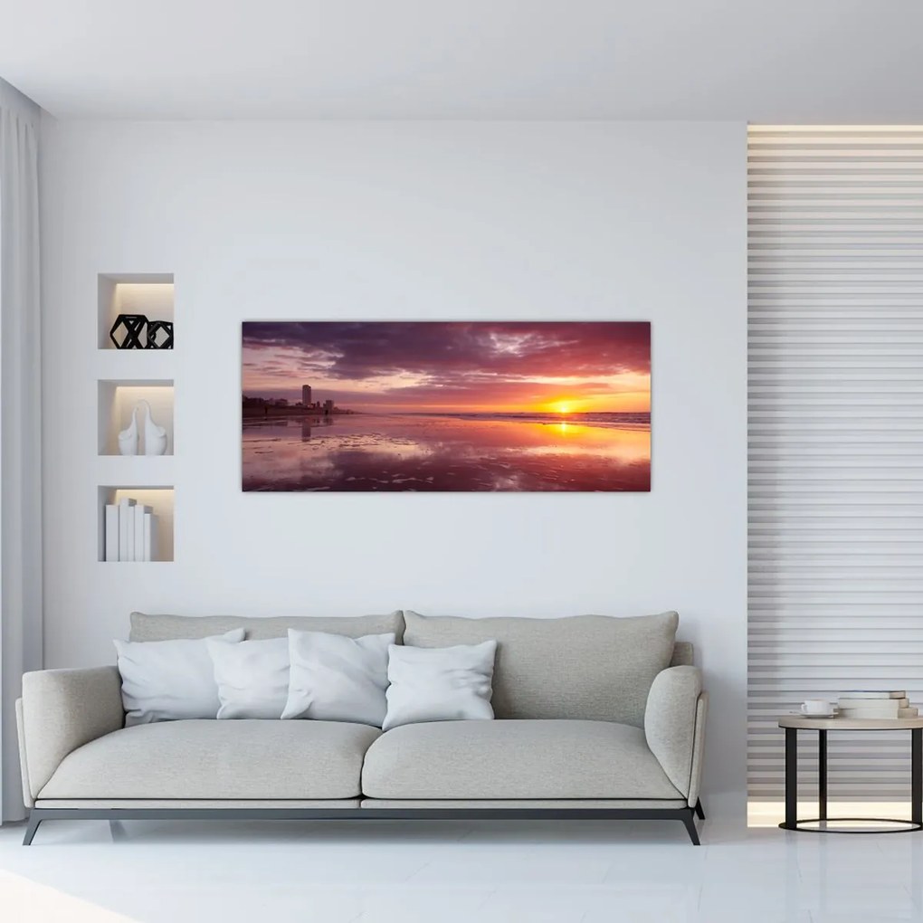 Kép - Strand naplementében (120x50 cm)