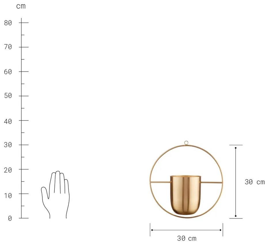 PLANTA felakasztható kaspó, arany Ø30cm