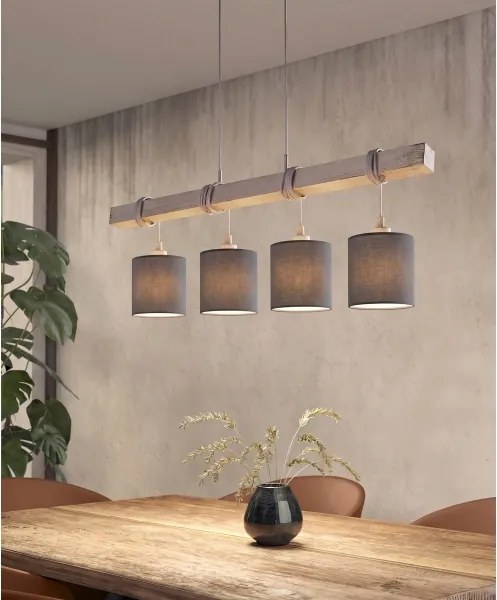 BRILAGI - LED csillár kábelen NUBILA 4xE27/60W/230V szürke/antracit