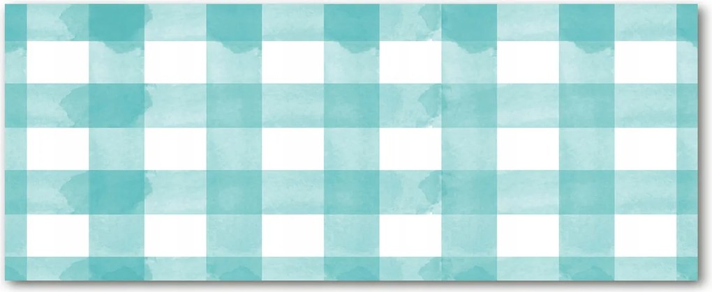 Lacobel fotónyomtatott üveg kék kockás XXL