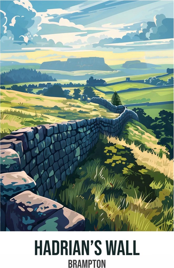 Plakát 40x60 cm Hadrianus fala, Brampton