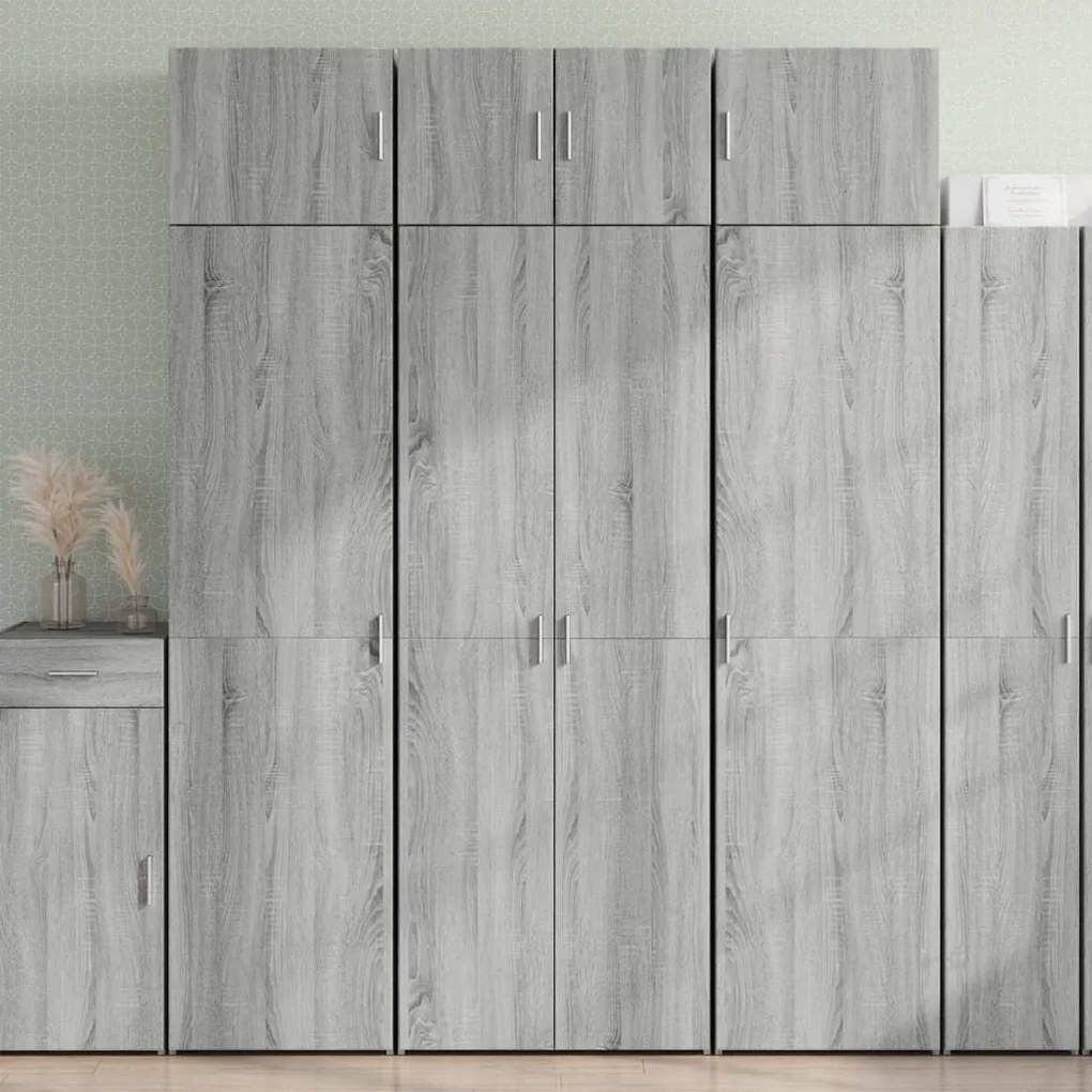 szürke sonoma színű szerelt fa tárolószekrény 70x42,5x225 cm