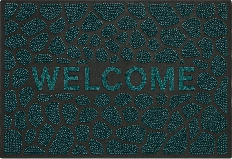 Pronett XJ5673 kültéri gumi lábtörlő 40 x 60 cm, fekete és kék