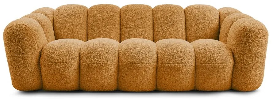 Mustársárga buklé kanapé 232 cm Hippolyte – Bobochic Paris