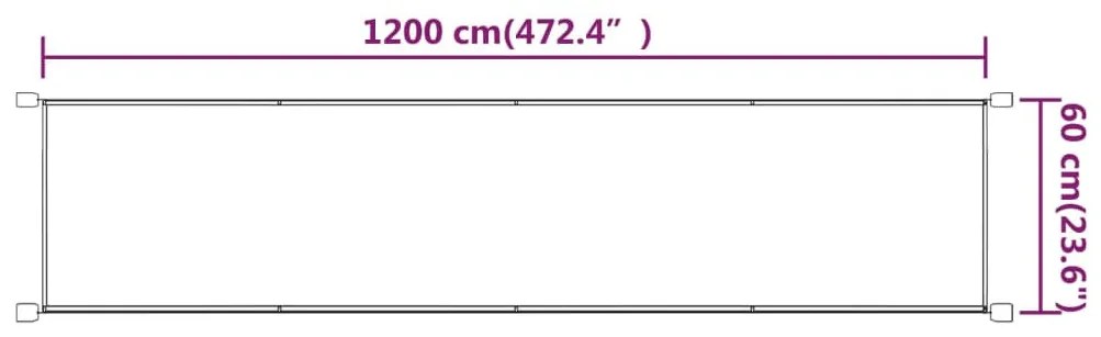 tópszínű oxford-szövet függőleges napellenző 60 x 1200 cm
