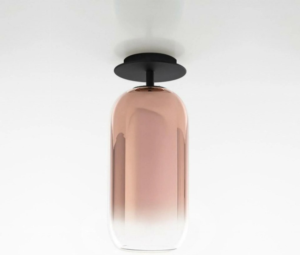 Artemide Gople mennyezeti lámpa fekete/réz, fúvott üveg, E27, 20W