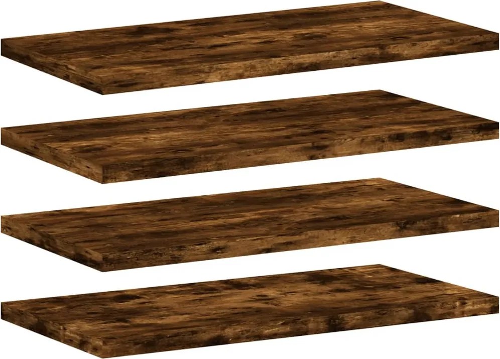 vidaXL 4 db füstös tölgy színű szerelt fa fali polc 40 x 20 x 1,5 cm