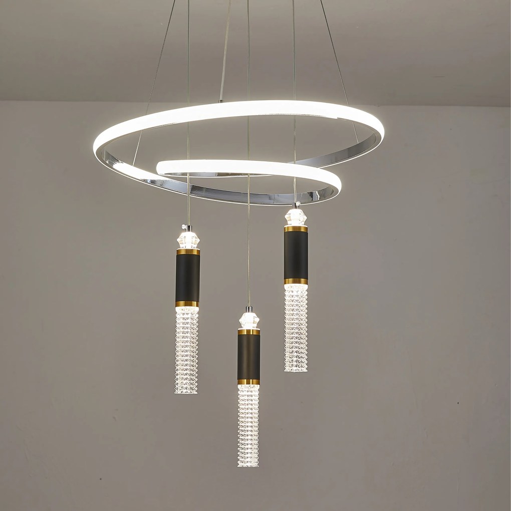 Glamour mennyezeti lámpa függesztett Led csillár Távirányító 78W nappaliba, hálószobába