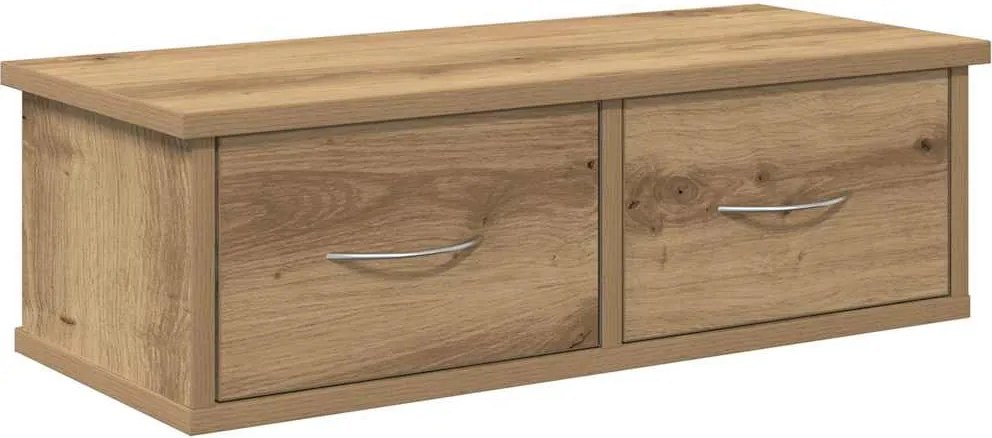 vidaXL kézműves tölgy színű szerelt fa faliszekrény 60x26x18,5 cm