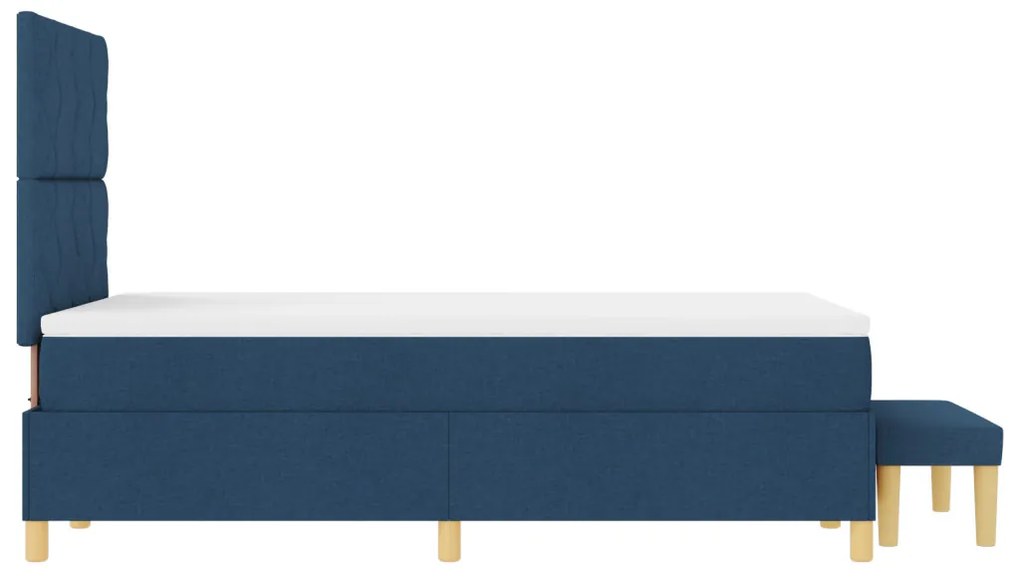 Box Spring ágy matrac & pad Kék 120x200 cm Szövet
