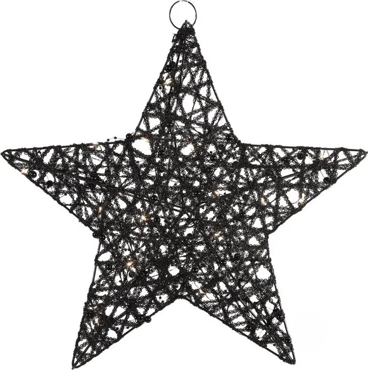 Karácsonyi dekoráció csillag STARIELLE LED világítással 40 cm, fekete
