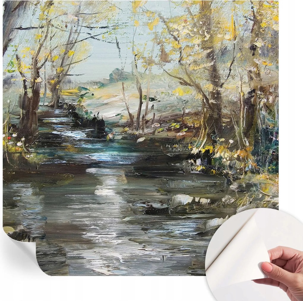 Dekoratív Öntapadós Tapéta Divatos Minták Erdei patak 250x250 cm
