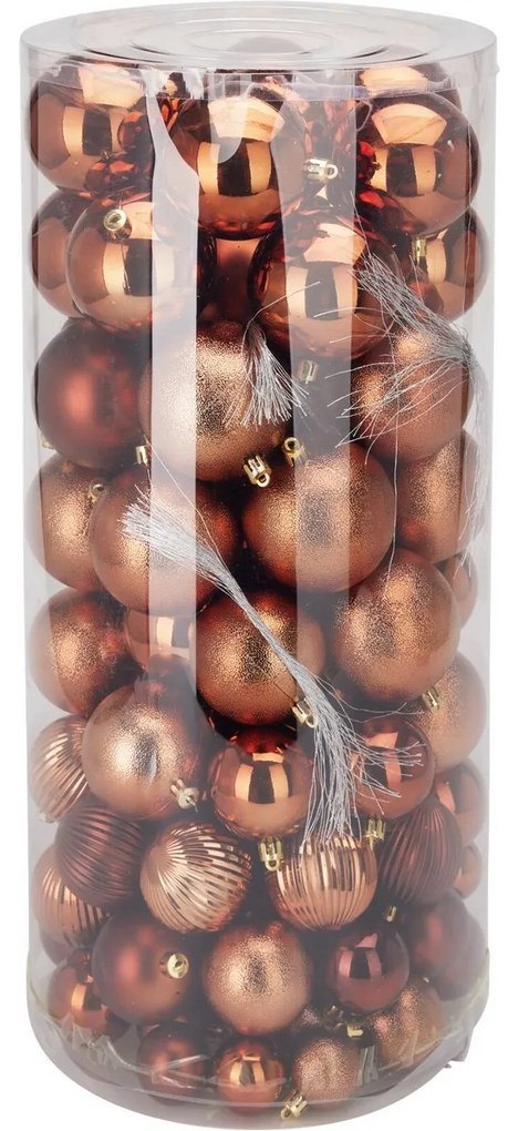 Golden Brown karácsonyi díszek szett, 100 db,műanyag