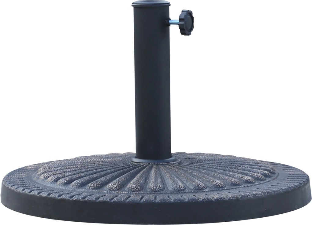 Outsunny Napernyő Talapzat 3.8-4.8cm Átmérőjű Virágmintás Gombbal, 15KG Súlyú Kerti Gyanta 49x32cm | Aosom