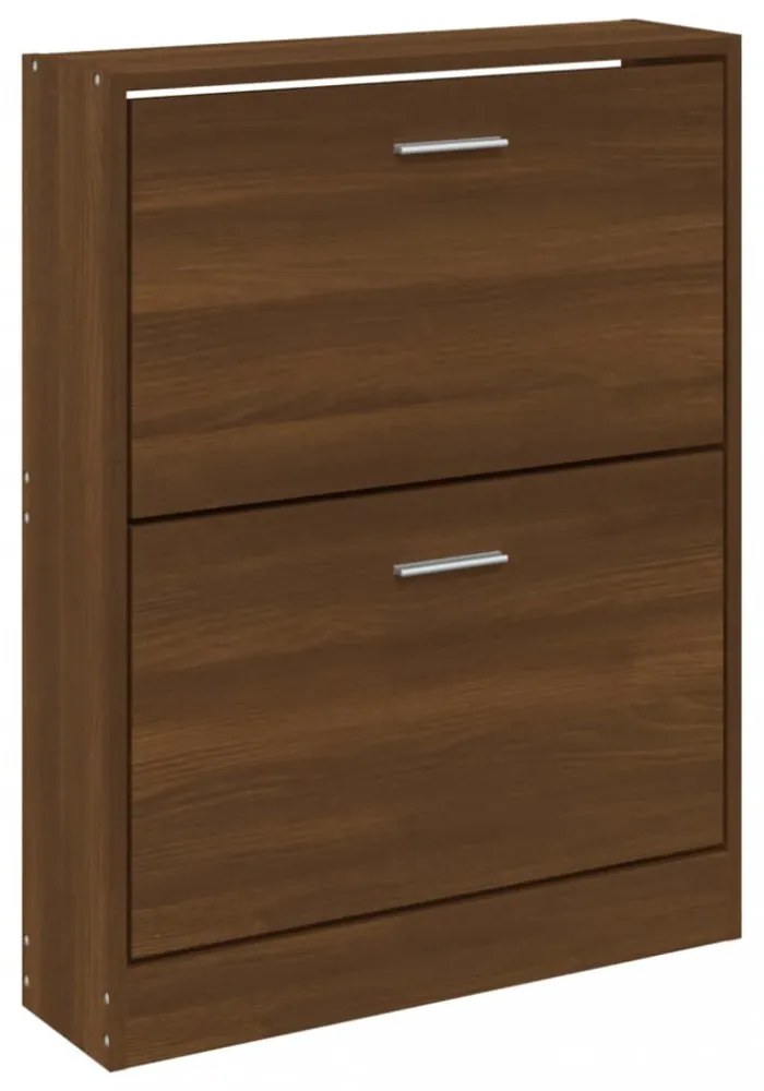 barna tölgyszínű szerelt fa cipősszekrény 59x17x81 cm
