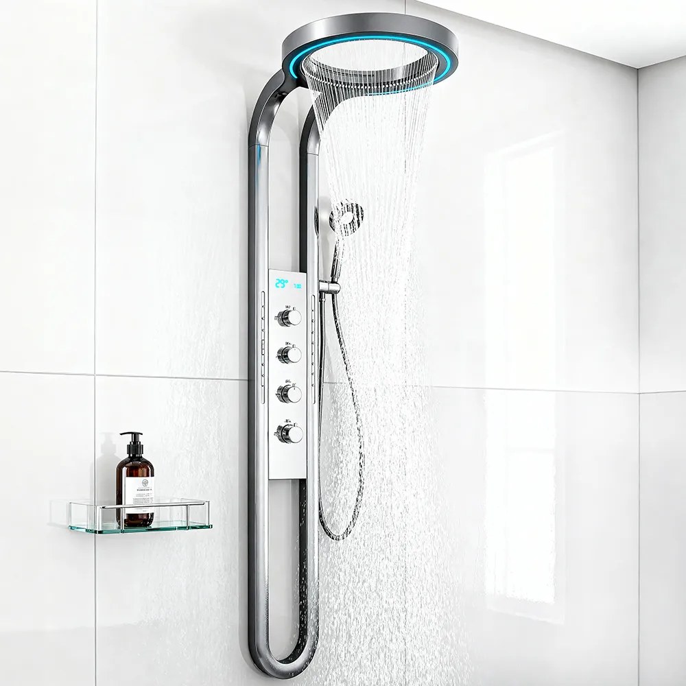 Aquajet hidromasszázs zuhanypanel króm