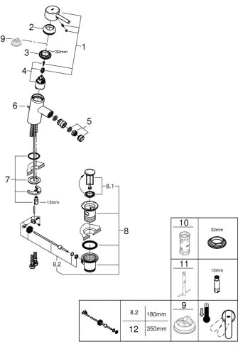 GROHE 32558000 - FEEL bidé csaptelep DN 15, fényes króm