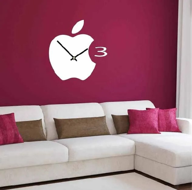 Fali óra műanyagból a konyhában APPLE, 35x35 cm