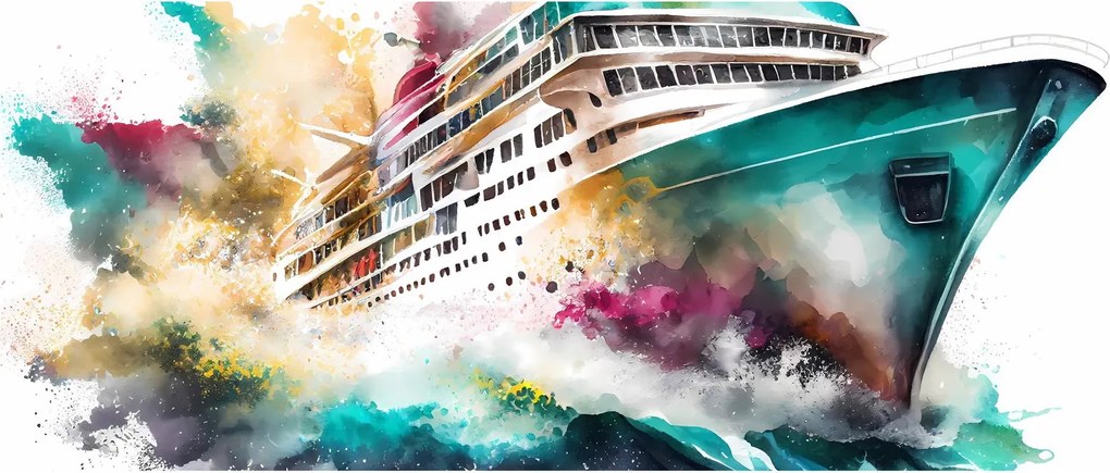 Kép - Akvarell tenger (120x50 cm)