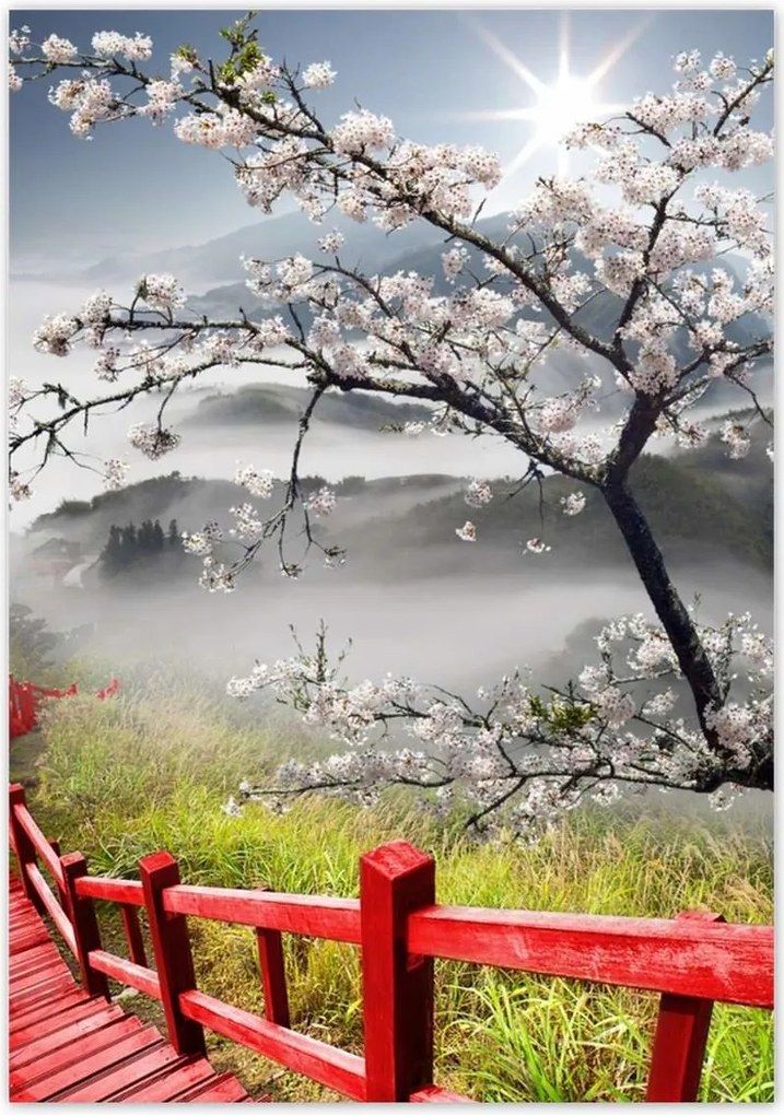 Poszterek 70x100 Vörös híd Japánban