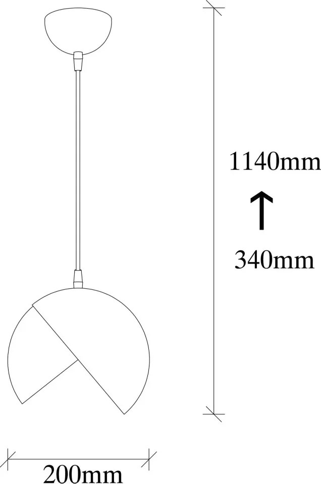 Berceste 252-S fekete-arany fém függőlámpa, Ø20 cm