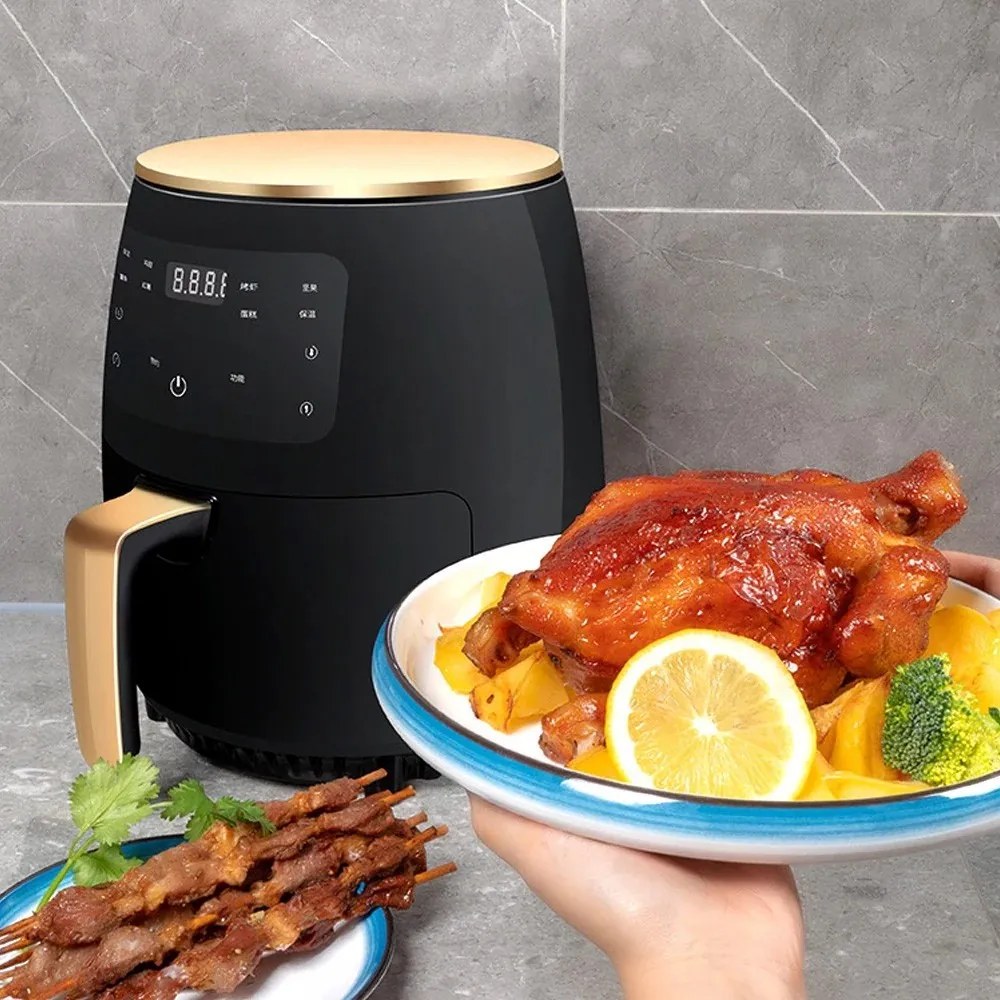 Extra nagy kapacitású Air Fryer, olaj nélküli fritőz, Digitális kijelzővel - 4,5 l