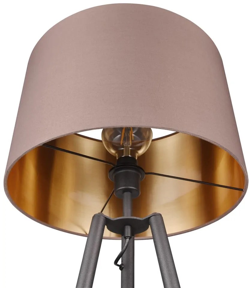 Fekete állólámpa polccal (magasság 152 cm) Colette – Trio